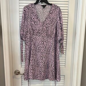 New Look Pink and Black Patterned Mini Dress